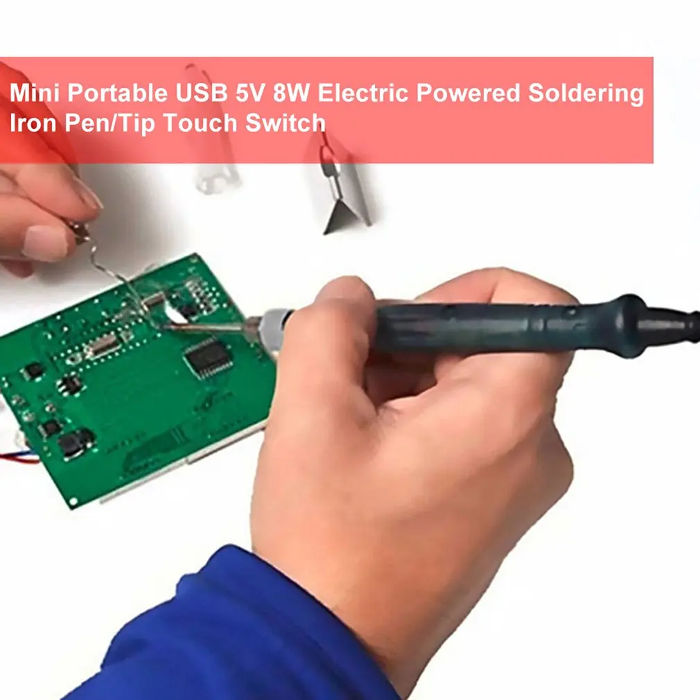 Мини Портативный USB 5 в 8 Вт Электрический паяльник ручка/наконечник сенсорный переключатель Регулируемый Электрический паяльник инструменты