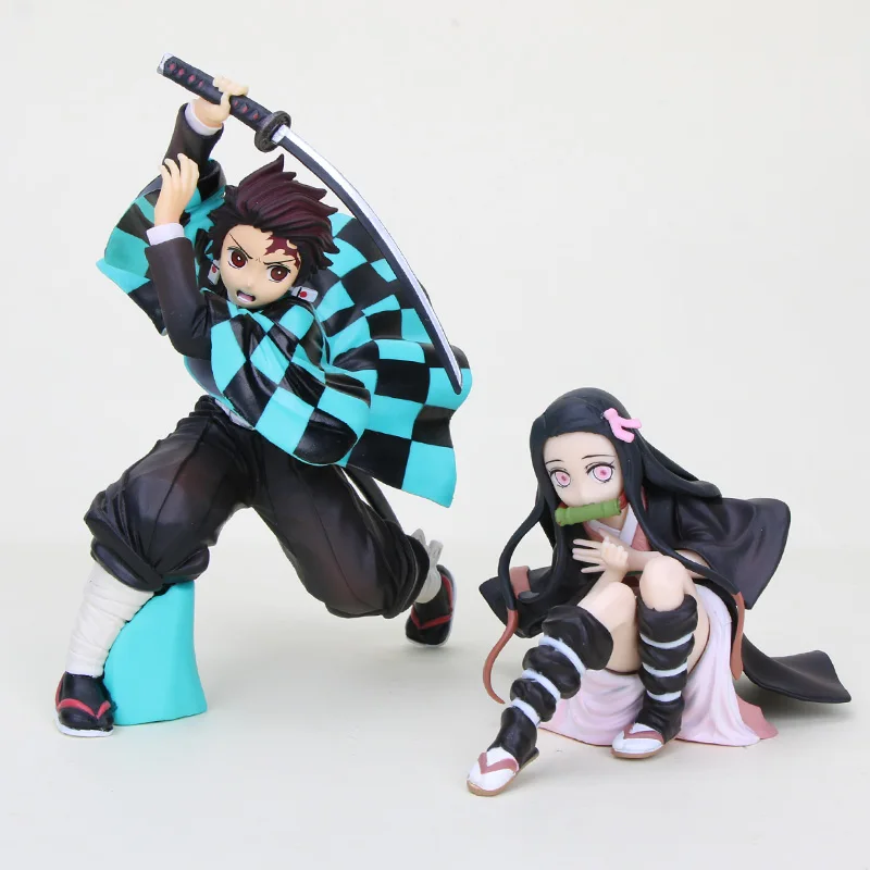 Аниме Demon Slayer рисунок Tanjirou Nezuko Demon Slayer Kimetsu no Yaiba Kamado Nezuko ichiban KUJI ПВХ фигурка модель игрушки - Цвет: 2pcs no box