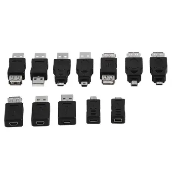 

12pcs Mini USB3.0 OTG 5pin F/M Charger Adapter Converter USB Male to Female Micro USB Adapter Power Bank Cable Standard Computer