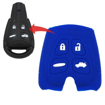 

MICOCHE 4 Button Washable Soft Silicone Car Key Case Fob For SAAB 93 95 9-3 9-5 2003 2004 2005 2006 2007 WF