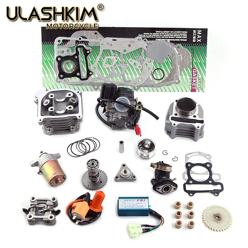 Комплект цилиндров GY6 50 100 137QMA QMB139 4T головка карбюратора Racing A9 распредвала масла