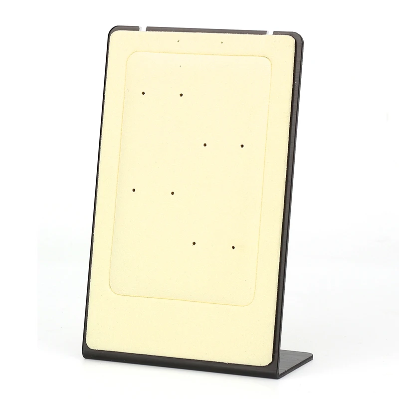 

Light Yellow Eight-hole Metal Plate Microfiber Leather Jewelry Earring Pendant Window Display Stand For Girl Fashion Accessories