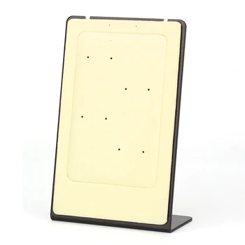 

Light Yellow Eight-hole Metal Plate Microfiber Leather Jewelry Earring Pendant Window Display Stand For Girl Fashion Accessories