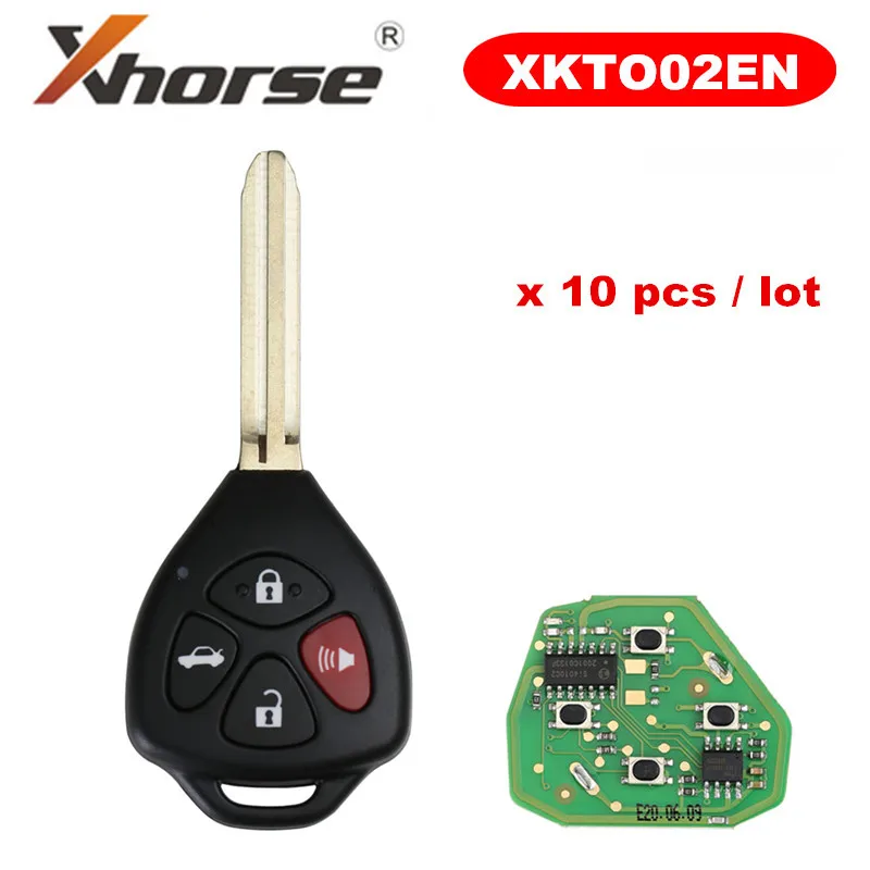 XHORSE XKTO02EN проводной универсальный дистанционный ключ для Toyota Style плоский 4 кнопки