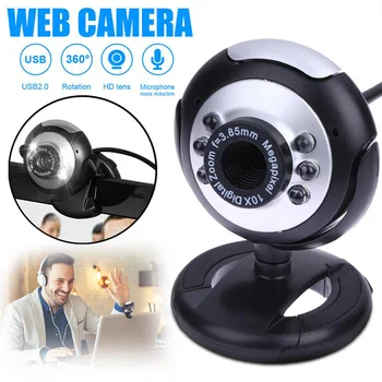 

USB Web Camera with Microphone Drive Free HD Power Webcam MIC for Computer PC Laptop Desktop Webcam Camera Video Calling Camera