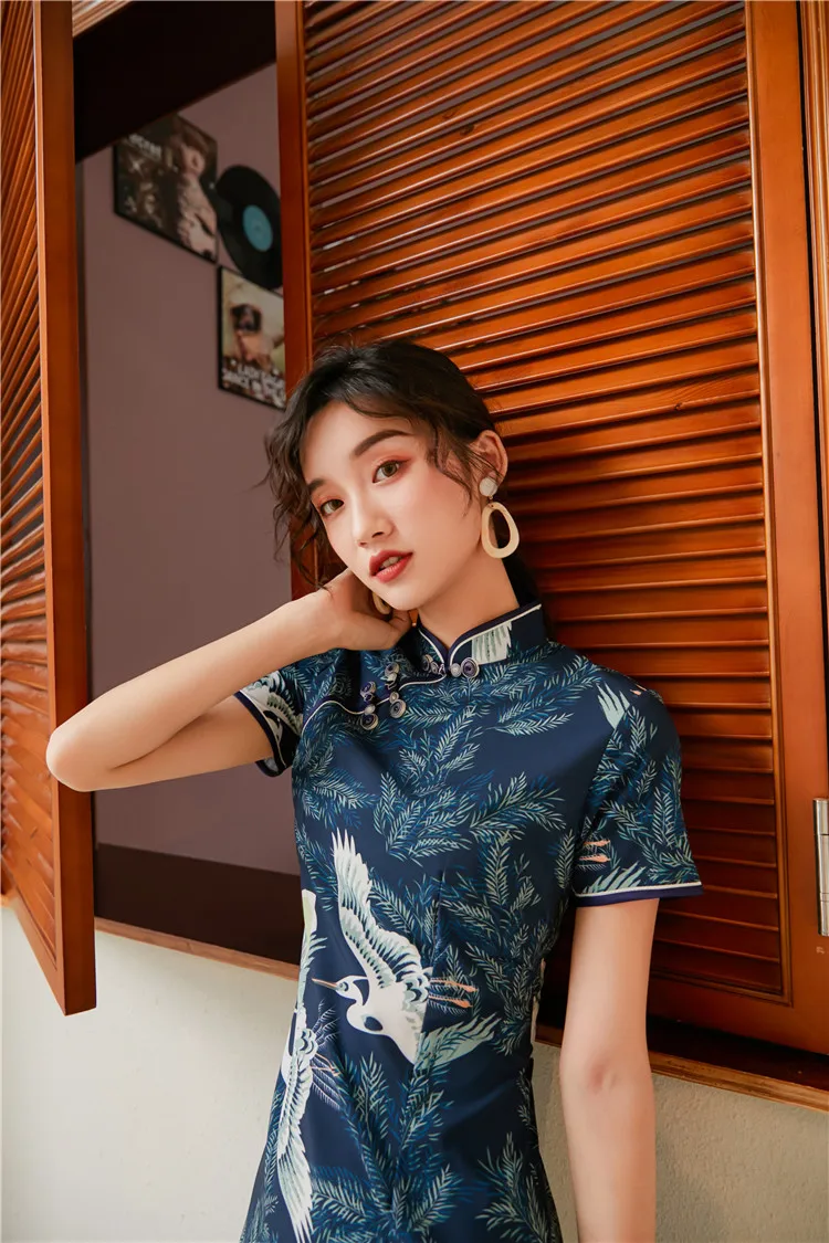 Лучшее платье Ципао для фотосессии на каждый день Летний стиль ретро nian qing kuan флаг для девочек