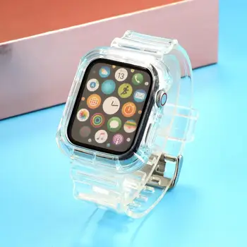 

Clear Transparent Strap for Apple Watch Band 5 4 38 40 42 44mm Silicone Sport Watch Band for iWatch 4 3 2 1 38mm 42mm Cover