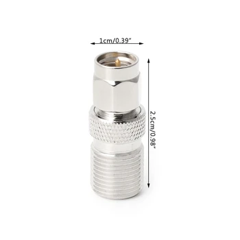 

F Type Female to SMA Male Plug Coaxial Adapter Silver Low Frequency Connector