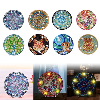 

LED Decoration Light landscape DIY Full Drill Diamond Painting Light Bedroom Night Lamp Home Desk Decorative Animal Night Lamp