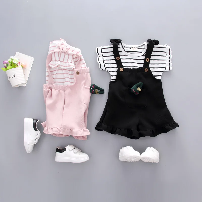

2019 New Style Girls 1 Summer 0 Summer Wear 2 Infant Childrenswear 3-Year-Old Semi-Korean-style Cool GIRL'S Baby Short Sleeve Fa
