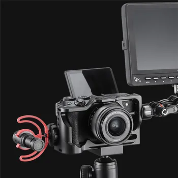 

For Canon M6 Mark II Camera Metal Quick Release Camera Cage with Multiple Extension Ports Camera Vertical Shooting Accessories