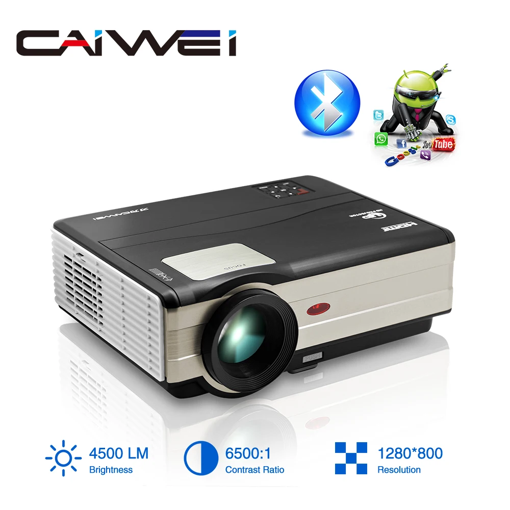 ^Cheap Caiwei A8/A8AB LED Android WiFi Bluetooth Projector Home Cinema Mobile Beamer Full HD Video for Smartphone Laptop TV 4500 Lumens