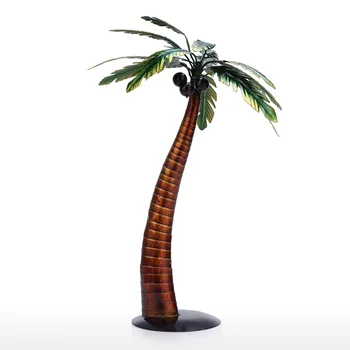 

Modern Iron Ornament Coconut Palm Sculpture Art Decor Handmade Craft Special Beach Plant Styling Shelf And Home Desk Decoration