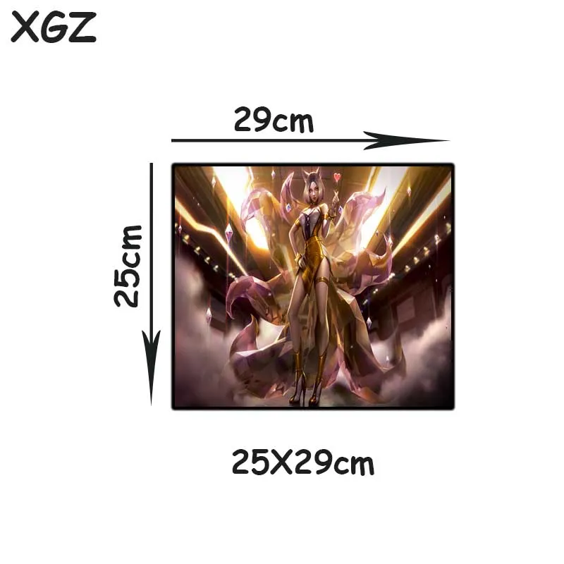 XGZ Anime Sexy Fox Animal Large Gaming Mouse Pad Black Lock Edge Custom Home Computer Table Mat Non-slip Washable Carpet Xxl