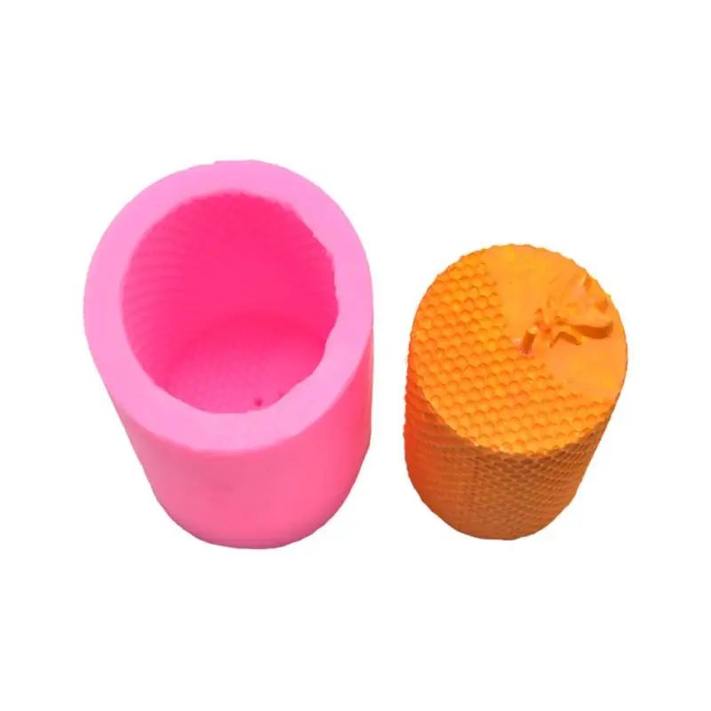 3D Цилиндр пчела соты Силиконовые свечи Плесень мыло глина Решений DIY торт инструмент R9CA