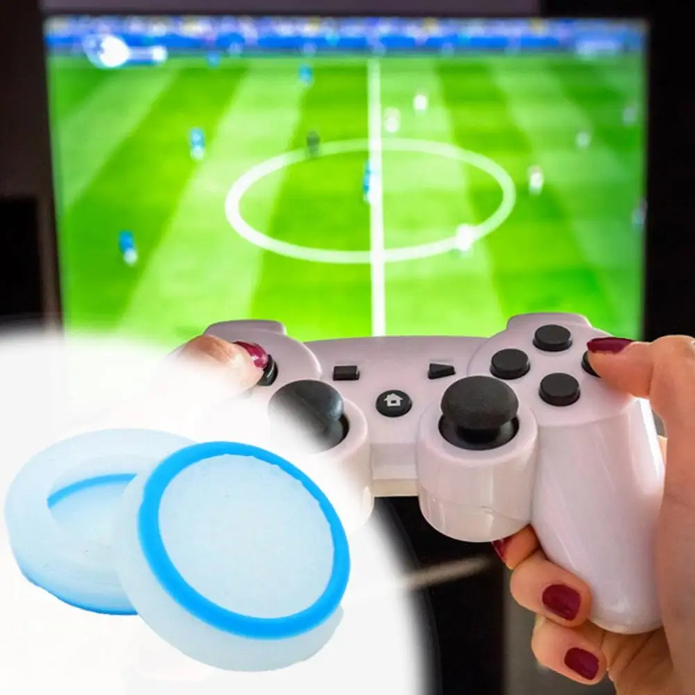 

4Pcs Joystick Caps Cover Protector Anti-slip Eco-friendly Silicone Rubber Thumb Grip Caps for PS4/5 Thumb Grip Analog Stick Cove