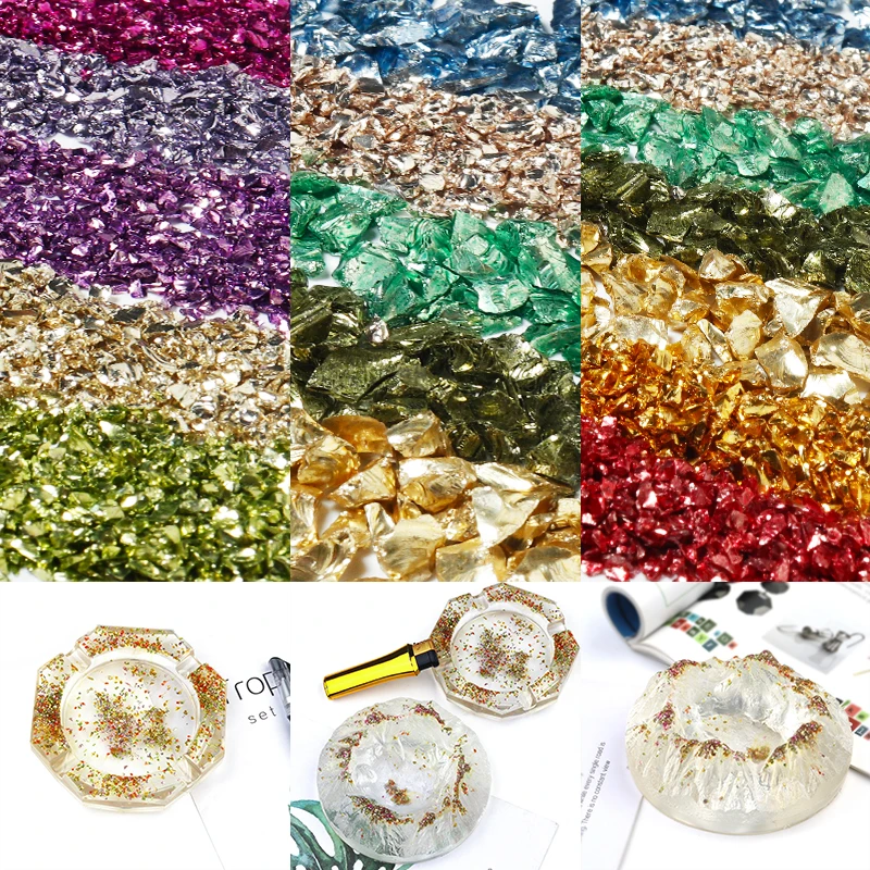 10g/bottle Glass Metal Crushed Stone Filler Table Decoration Cake Fruit