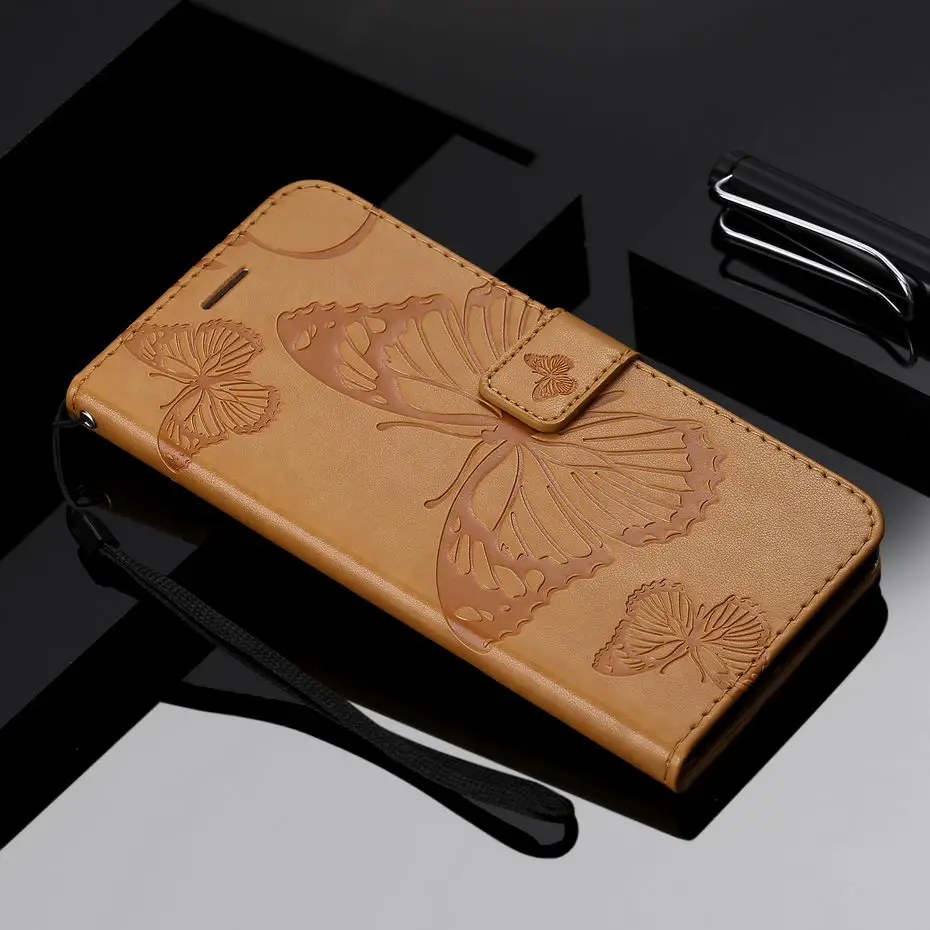 Чехол-книжка с 3D бабочкой для Xiaomi Redmi 7 Note7, кожаный чехол-кошелек, чехол для телефона Xiaomi Redmi 7, Note 7, Capa, Fundas, чехол - Цвет: Yellow