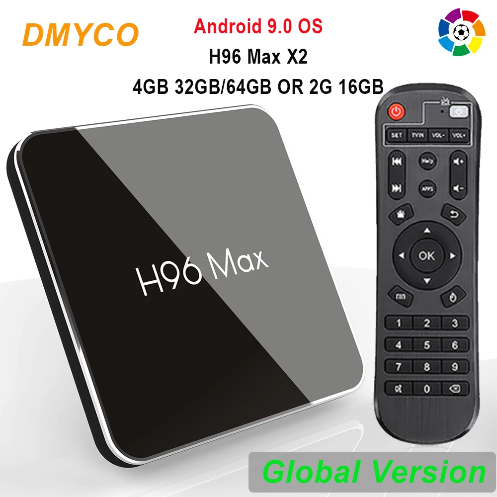 

Android 9.0 TV BOX H96 MAX X2 Smart TV Box S905X2 4GB RAM 32GB/64GB ROM 4K HD Media Player Support 2.4G&5G WiFi Netflix Youtube