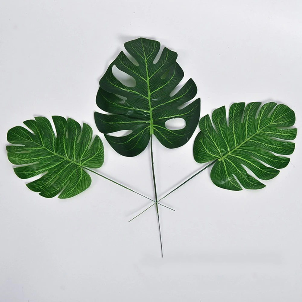 20Pcs Artificial Monstera Leaves Home Garden Beach Theme Party DIY Decoration Craft False Artificial Plants