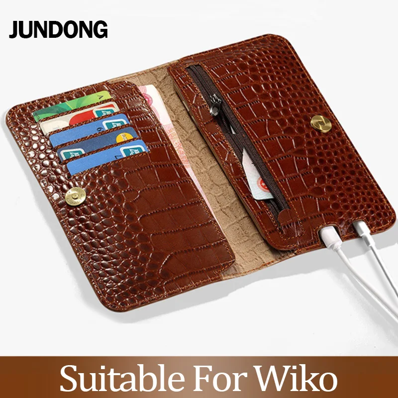 

For Wiko Harry 2 View 2 3 Pro Go Jerry 2 3 Lenny 3 4 5 View 2 3 Lite Plus Case Crocodile Texture Cover Cowhide Phone Bag Wallet