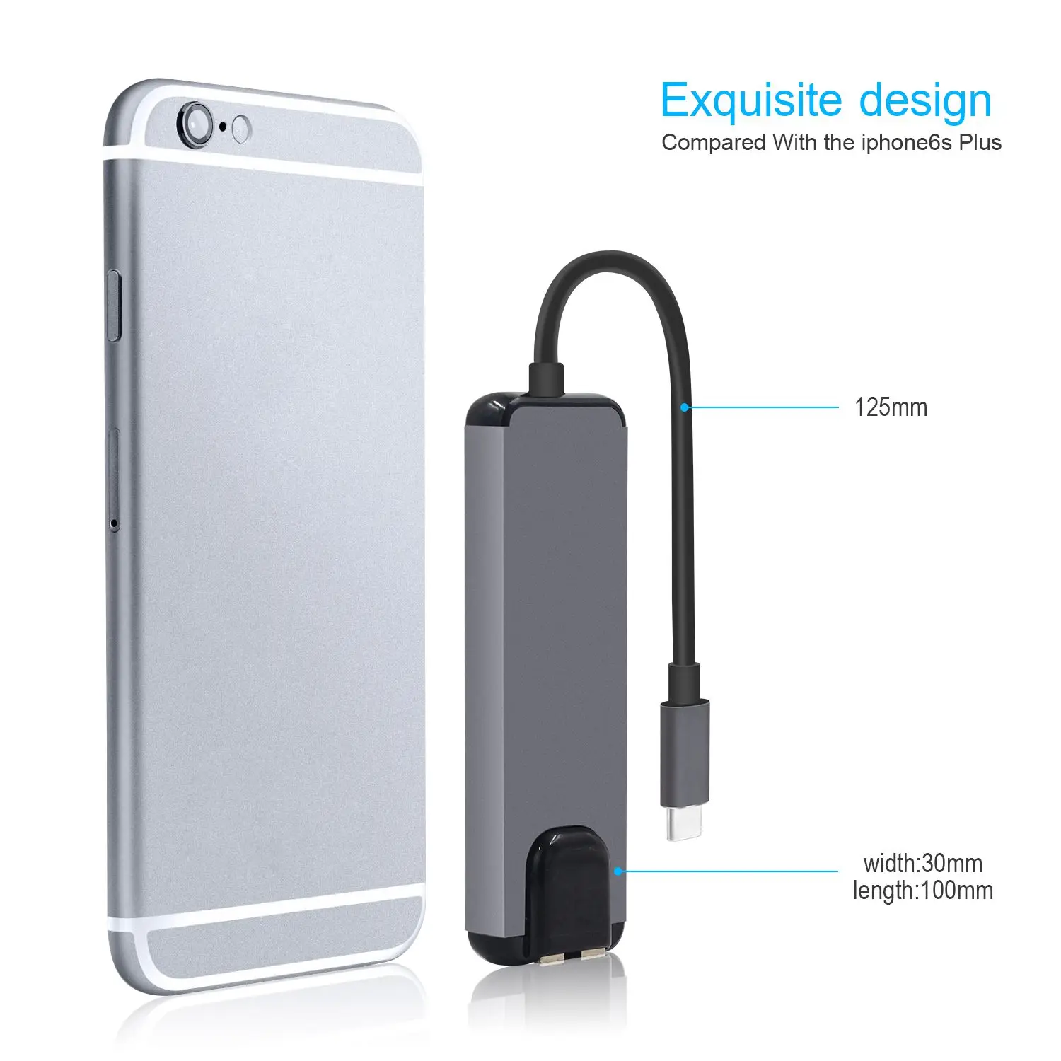 5 в 1 USB C концентратор Hdmi Gigabit Ethernet адаптер для Macbook Pro, Тип C к Rj45 Lan адаптер с USB-C зарядное устройство