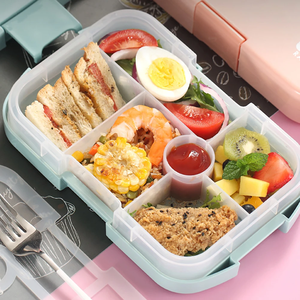 

Lunch Box Wheat Straw Dinnerware Food Storage Container Children Kid School Office Portable Bento Lunch Bag Leakproof Dishwasher