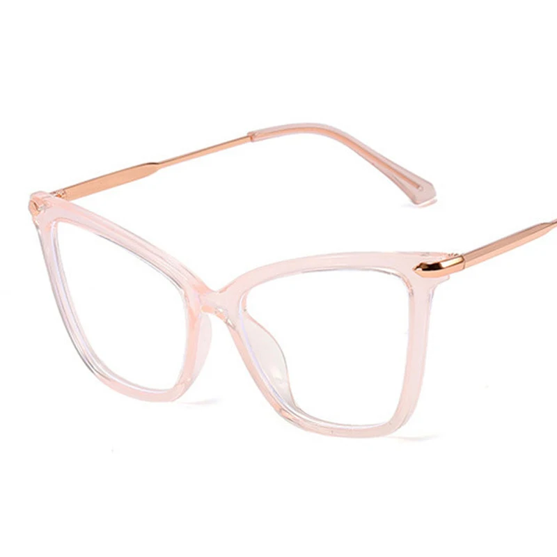 C4 Pink Clear TR90 очки для чтения «кошачий глаз» оправа с анти-синий светильник, женские компьютерные игровые очки, оптические очки, оправа UV400 - Цвет оправы: C4 Pink Clear