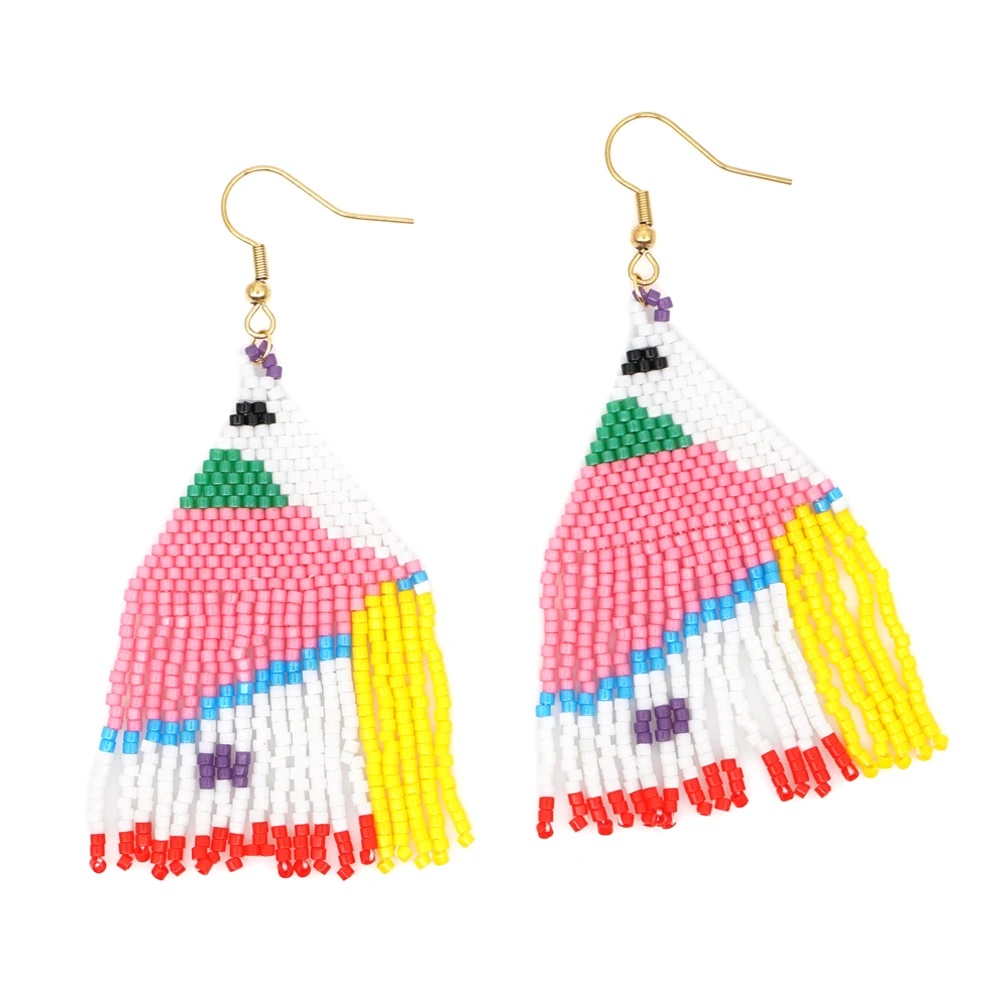 Billige Go2boho Ohrringe Für Frauen Bohemian Aretes MIYUKI Ohrringe Femme Boho Chic Handmade Webstuhl Perlen Woven Sommer Schmuck Geschenk Für Sie