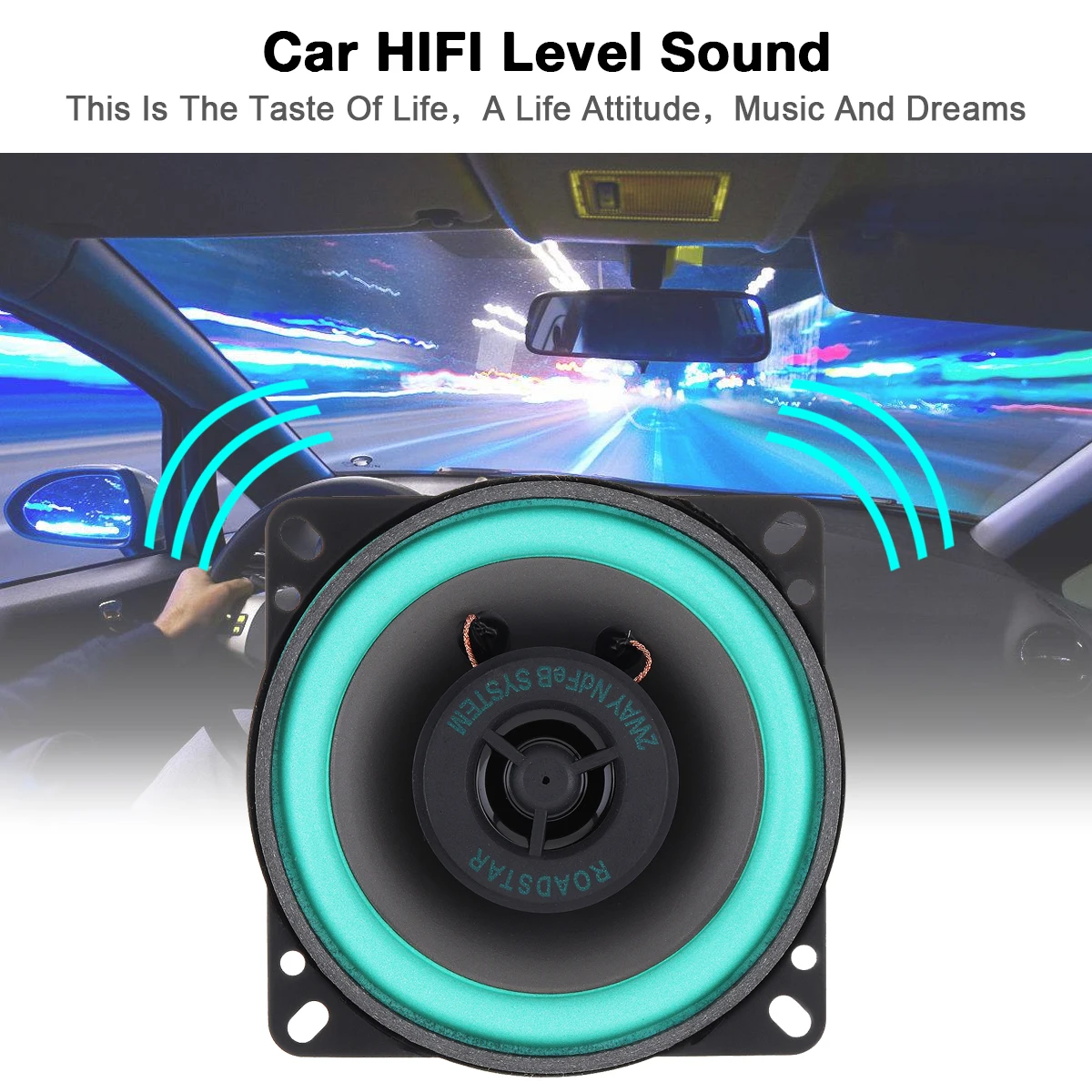 1pcs 4 Inch 100W Car HiFi Coaxial Speaker Vehicle Dashboard Front Door Auto Audio Music Stereo Full Range Frequency for Car Auto