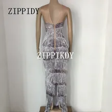 Модное летнее длинное платье, женская праздничная одежда, сексуальная серая кисточка, костюм, женские платья для выступлений, праздников, вечерний наряд