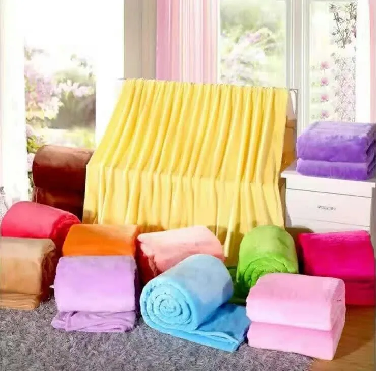 

OUNEED Blankets 100X140cm Solid Warm Micro Plush Fleece Throw Rug Sofa Bedding Coral Throws Summer Air Conditioning Blanket #45