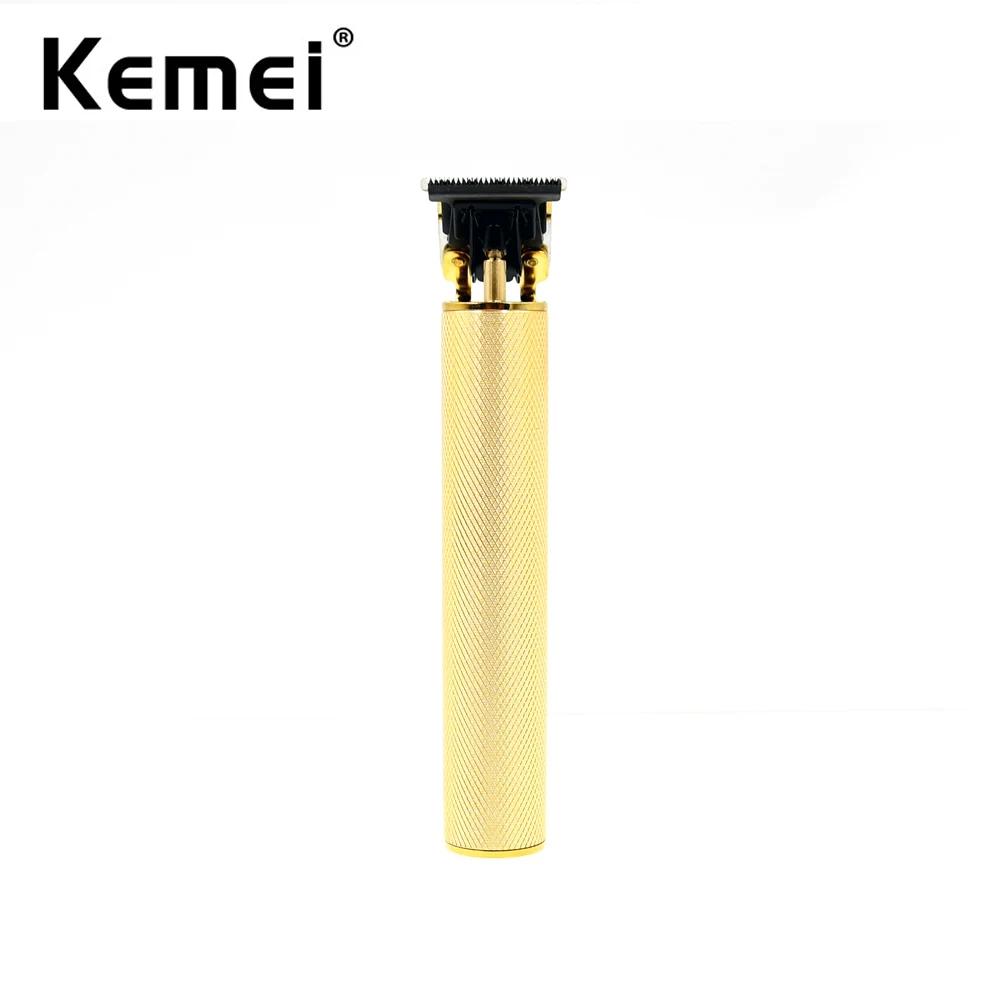 Золотая Беспроводная Машинка для стрижки волос Kemei 1971TM с Т образным контурным