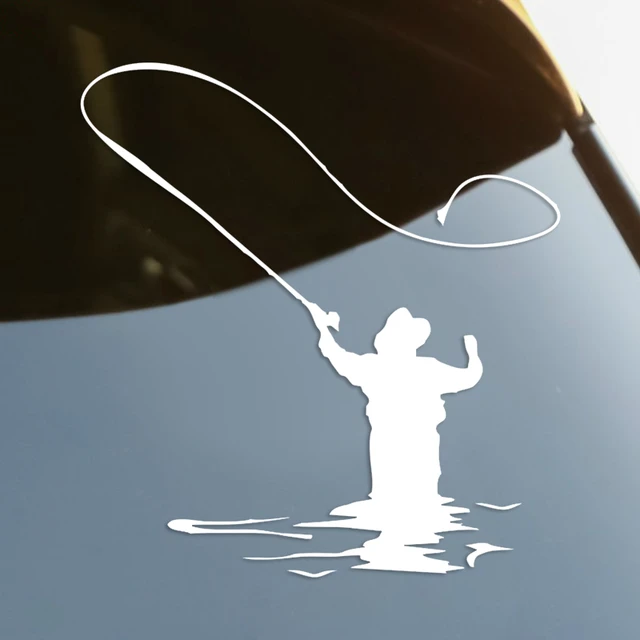 Fly Fishing Die-Cut Vinyl Decal Car Sticker Waterproof Auto Decors