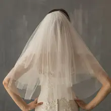 Многослойное женское белое Тюлевое свадебное платье длиной до локтя, ажурная вуаль с ромбовидной сеткой, Свадебные вечерние аксессуары для волос с расческой