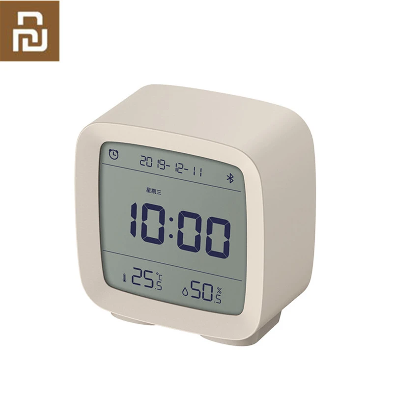 Youpin Cleargrass Bluetooth Clock App Control Bluetooth 5 0 Thermometer Hygrometer Lcd Screen Adjustable Nightlight Alarm Clock Smart Remote Control Aliexpress