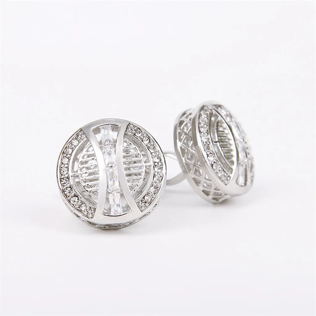 Мужские запонки для рубашек новые бутиковые манжеты Серебряные стразы вырез