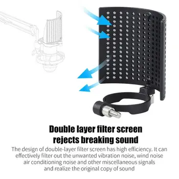 

Windscreen Dustproof Cover U Type Microphone Filter Double Layers Recording Net Mesh