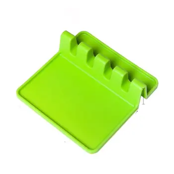 

Household Silicone Cutlery Stand Square Spoon Drain Pad Silicone Spoon Holder Spatula Spoon Tool Holder