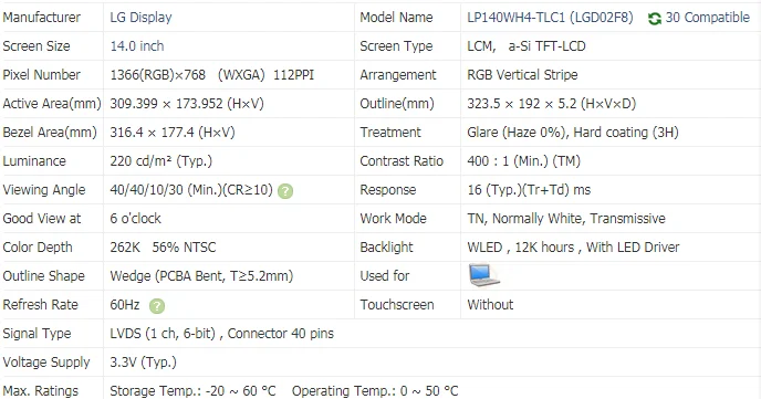 LP140WH4-TLC1
