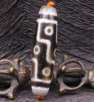 

Magic Power Tibetan Old Agate 9 Eye King dZi Bead Amulet 59*15MM Pendant Totem A AJK LKbrother Saurces Top Quality Garrentee