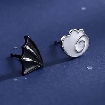 

New Black Angel Wings Clouds Stud Earrings For Women Girls Trend Creative 925 Sterling Silver Party Gifts Jewelry SAE452