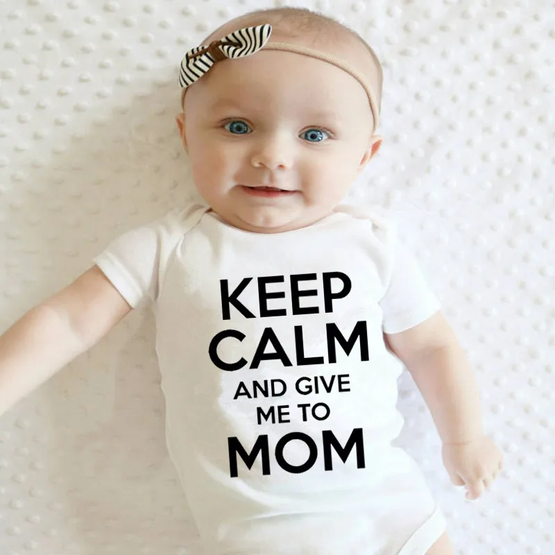Keep Calm and Give Me To Mom Детские комбинезоны от 0 до 18 месяцев, Песочник Комбинезон хлопковый комплект одежды