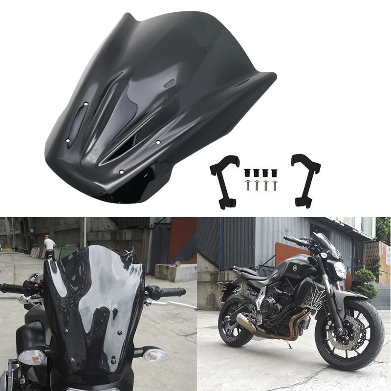 Лобовое стекло ветровое стекло с монтажным кронштейном для YAMAHA MT07 MT 07 FZ-07 FZ07 FZ 07- отражающее покрытие ветра