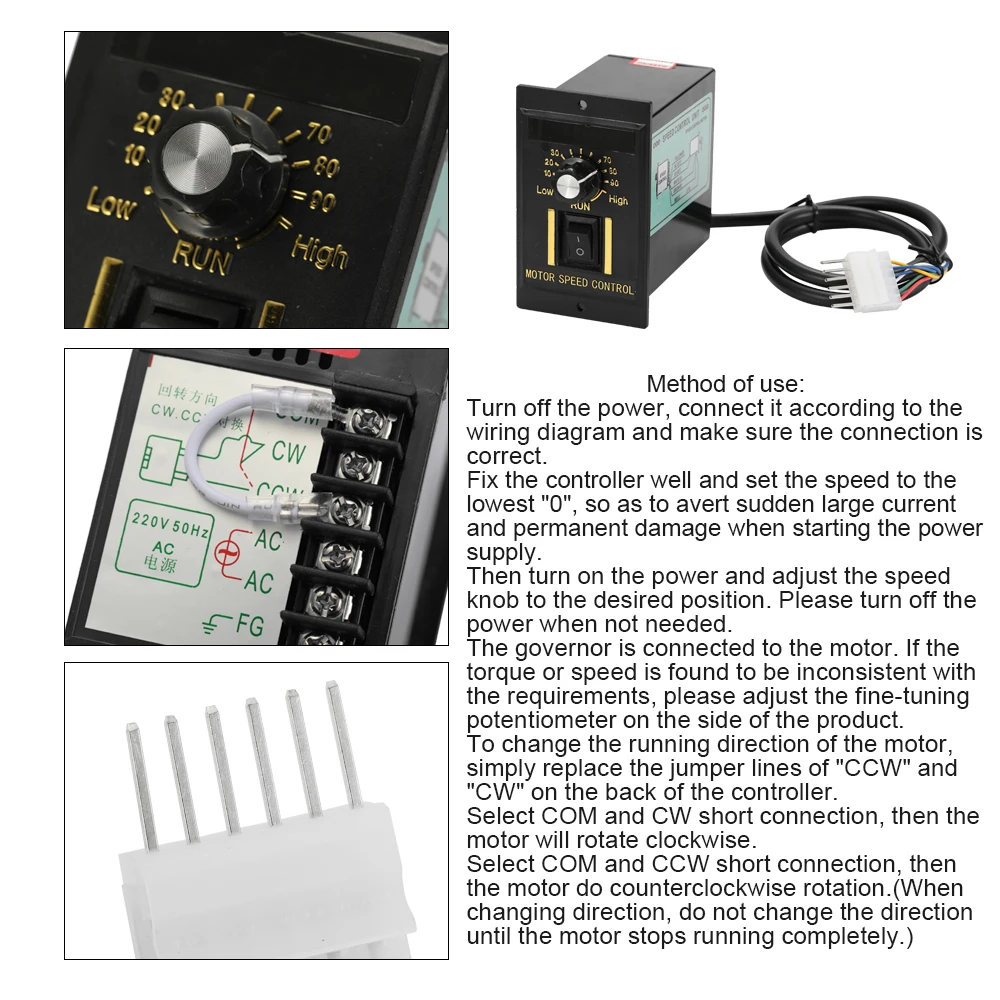 

Hot 400W AC220V 50/60Hz Motor Speed Controller Digital Adjustable Regulator Forward Backward Speed Control Motor Speed Regulator
