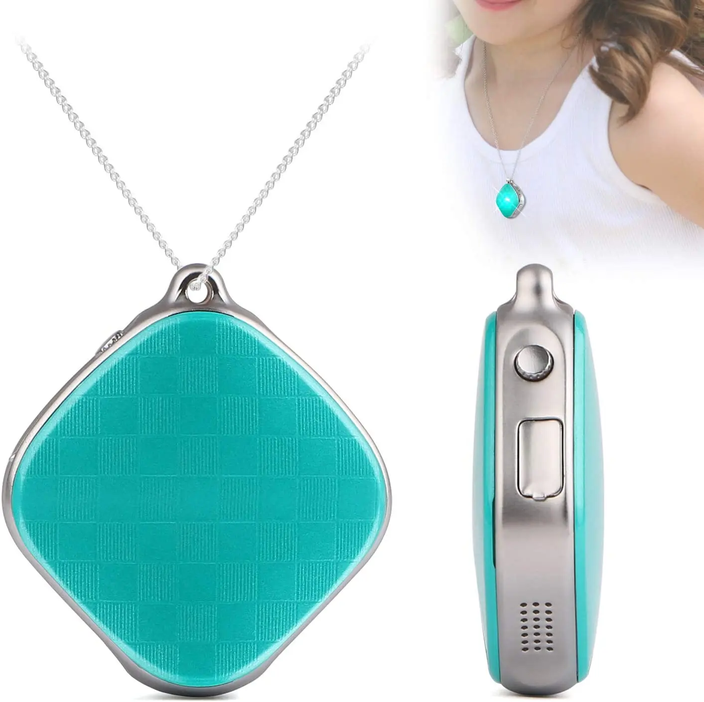 GPS Necklace Tracker for Kids,GPS + LBS + WiFi Positioning,GPS Tracker Support SOS