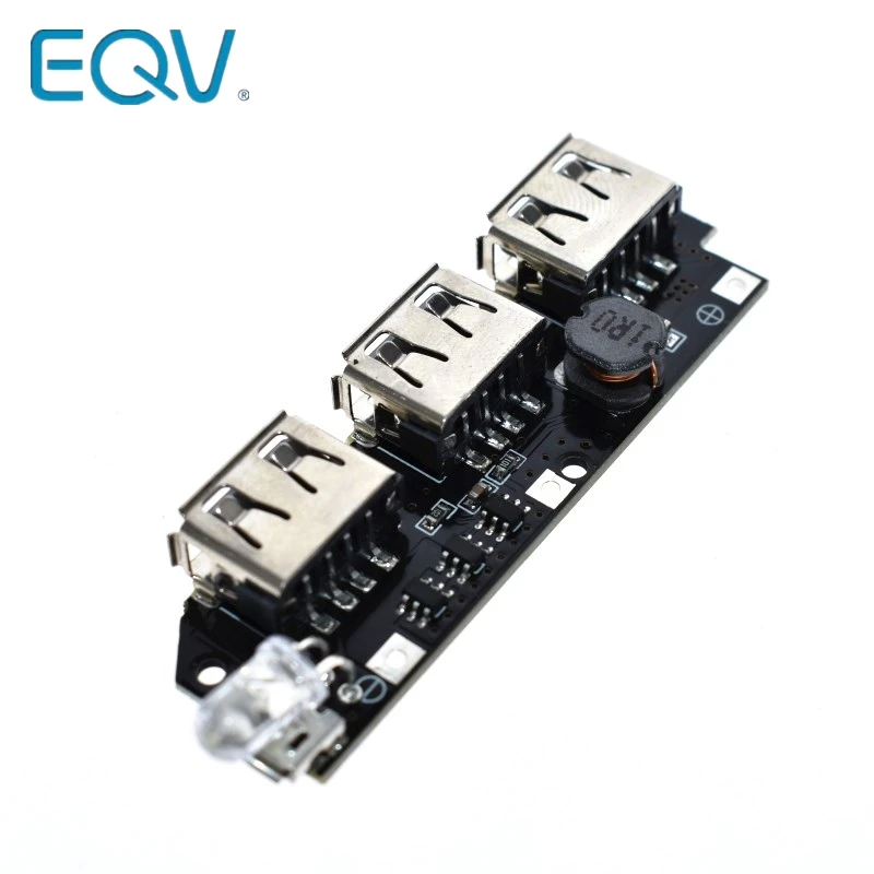 5V 2.1A 3 USB Power Bank Battery Charger Module Circuit Board Step Up Boost DIY 