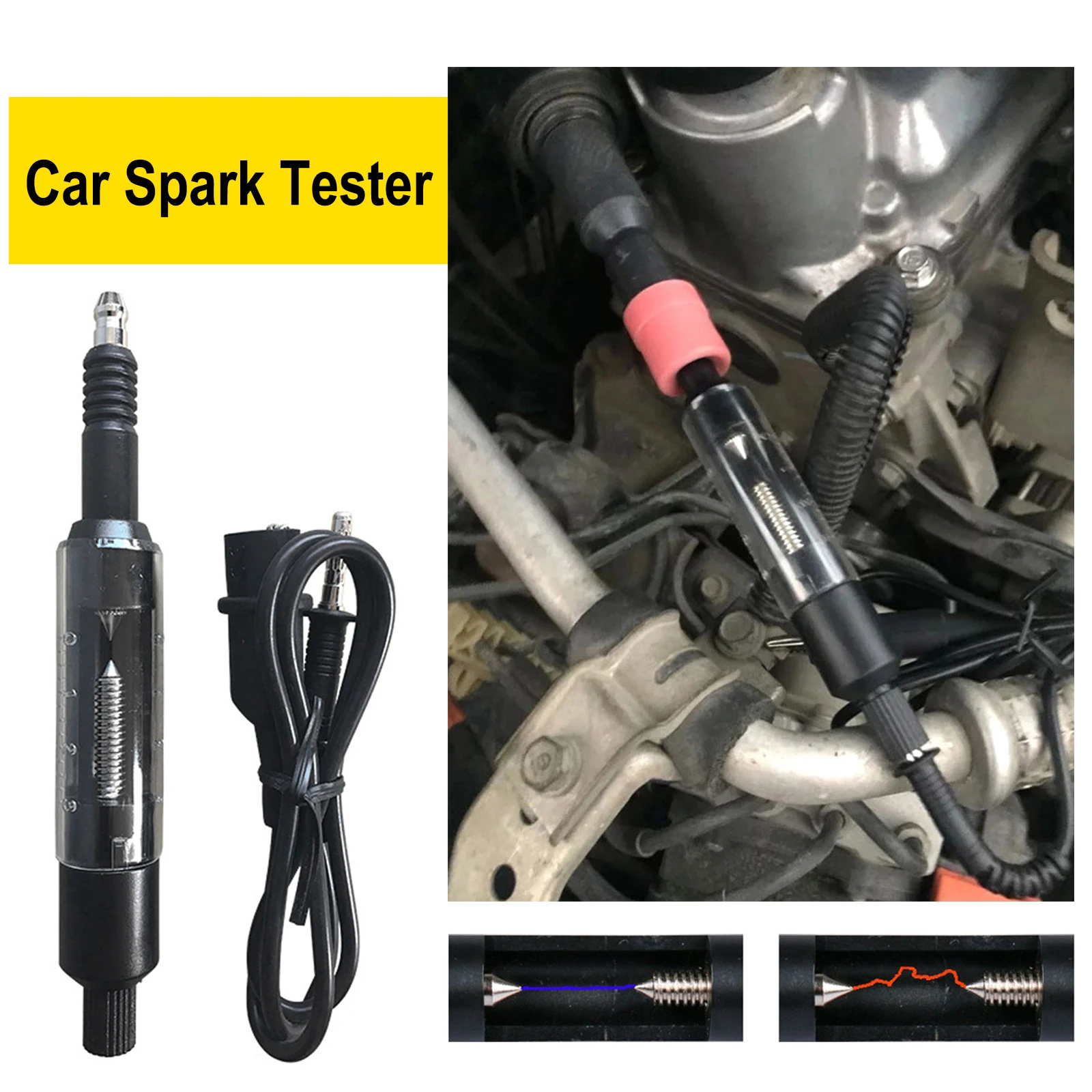 Car Spark Tester Small Engine Spark Plug Tester Universal Ignition System Coil Diagnostic