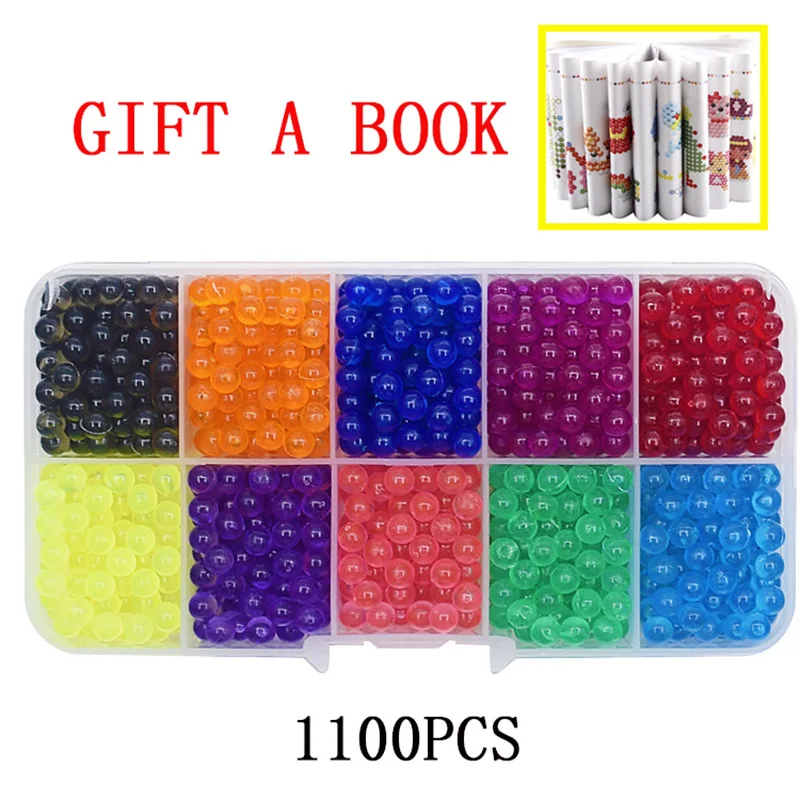 1100pcs1 DIY волшебные бусины формы в виде животного ручной работы 3D головоломка Дети Обучающие шарики игрушки Дети волшебный пополнять книжку - Цвет: 1100pcs1