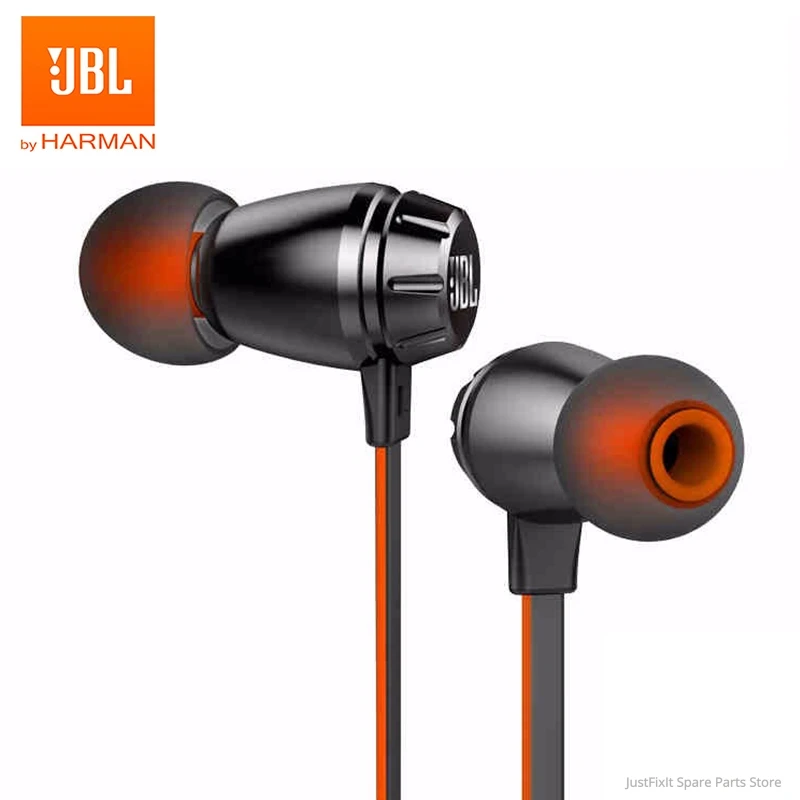 T380A JBL Stereo Music Earphones In ear 3 5mm Wired HIFI Sport Headset Dual Dynamic Line Control Hands free Call with Microphone